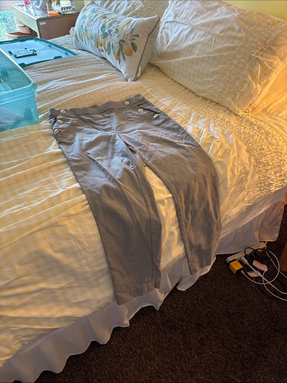 Button-Accent Pants
